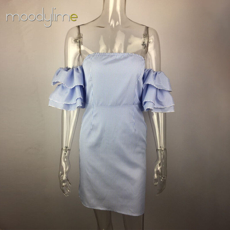 Off Shoulder Puff Sleeves Bodycon Mini Dress