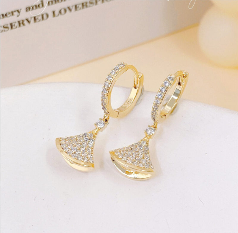 Earrings with diamante in gold   s925 hoop
