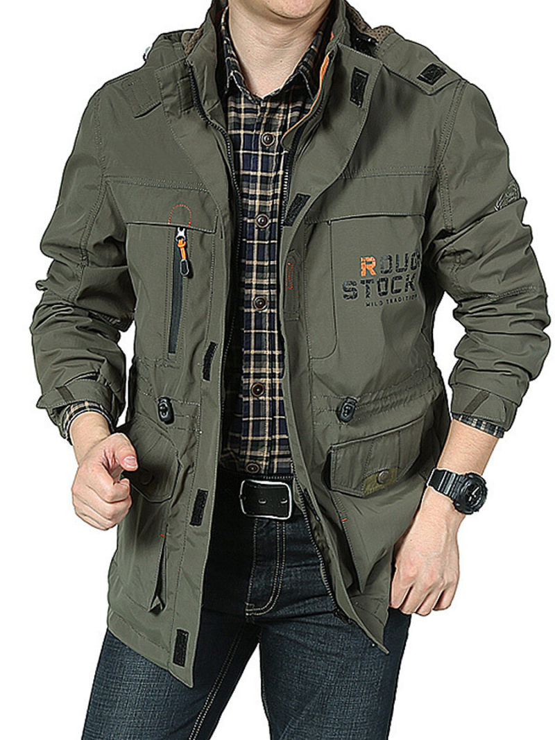 Cargo Jacket With zipper And Big Pockets.