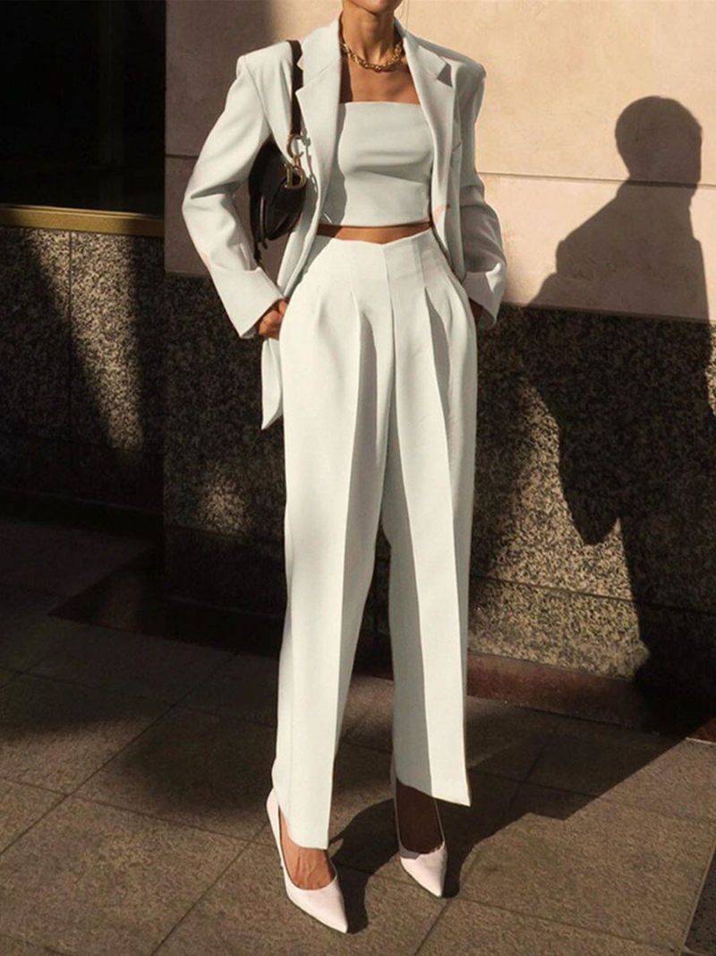 Tall waist elastic casual pants