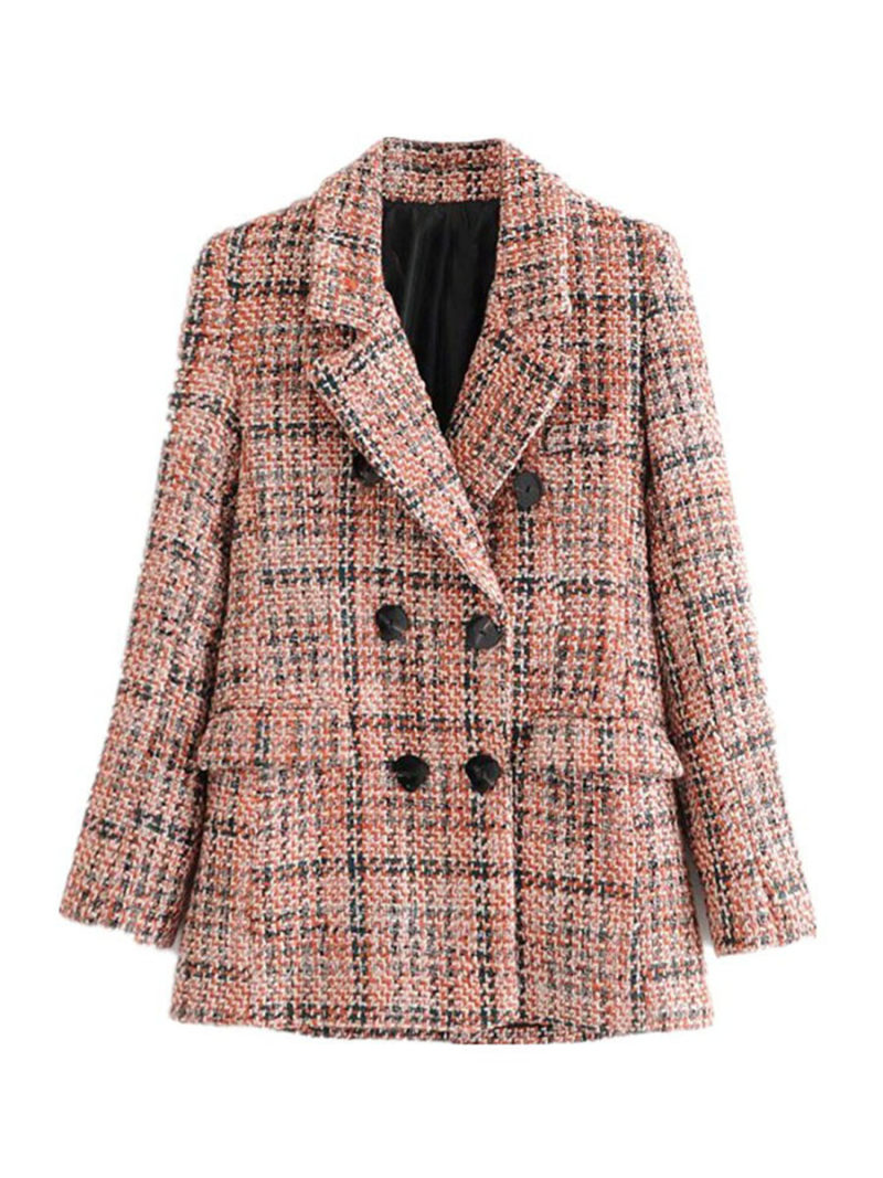 Grid tweed suit jacket