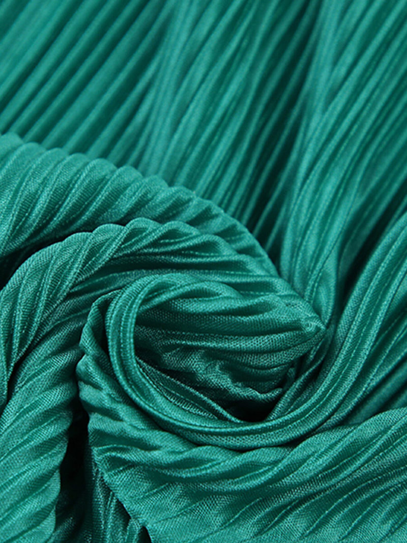 Solid Ruffled Long Sleeves  A-line Mini  Dress