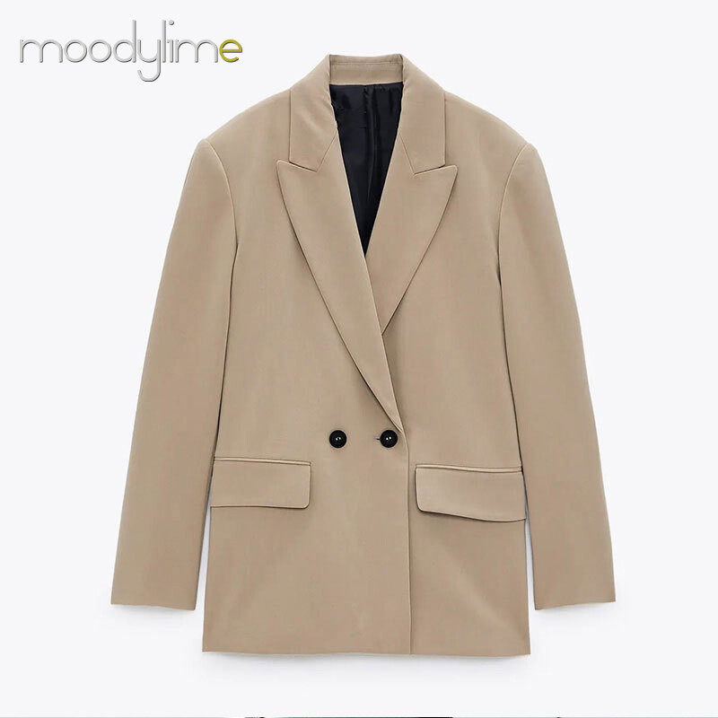 Lapel Neck Double Breasted Blazer