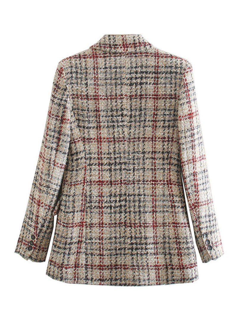 Grid tweed suit jacket