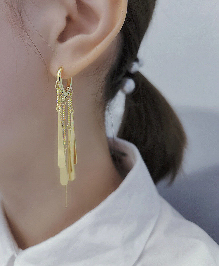 1pair tassel drop earrings s925