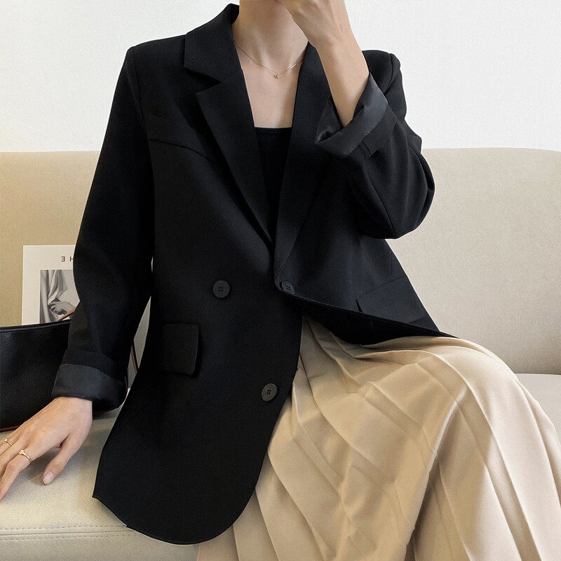 Lapel Neck Double Breasted Blazer
