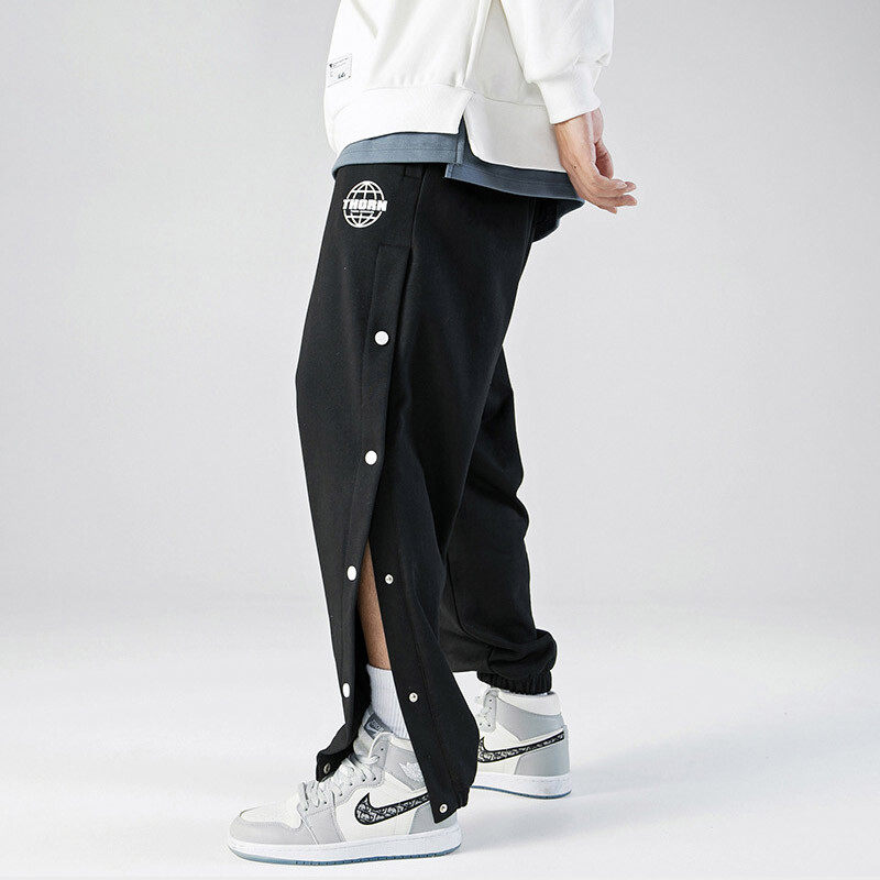 Oversized Straight Leg Joggers With  Side Poppers