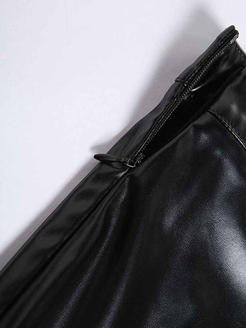 Cut Out Waist Mini  Pu Skirt