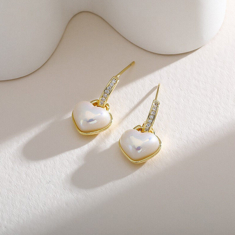 Ted baker hanny pearl heart huggy hoop harrings h925 hoop