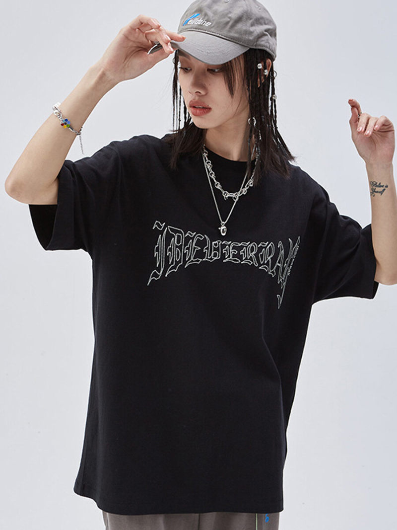 Pure cotton lovers oversize loose short sleeve T-shirt