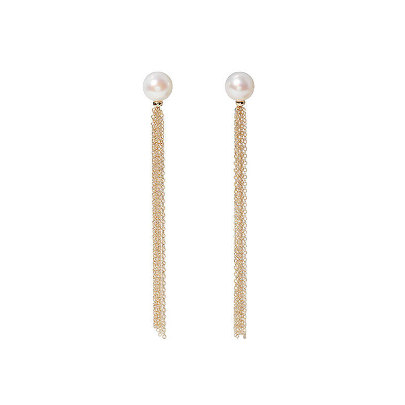 Earrings1pair Pearl Decor Tassel Drop Earrings 14K S925