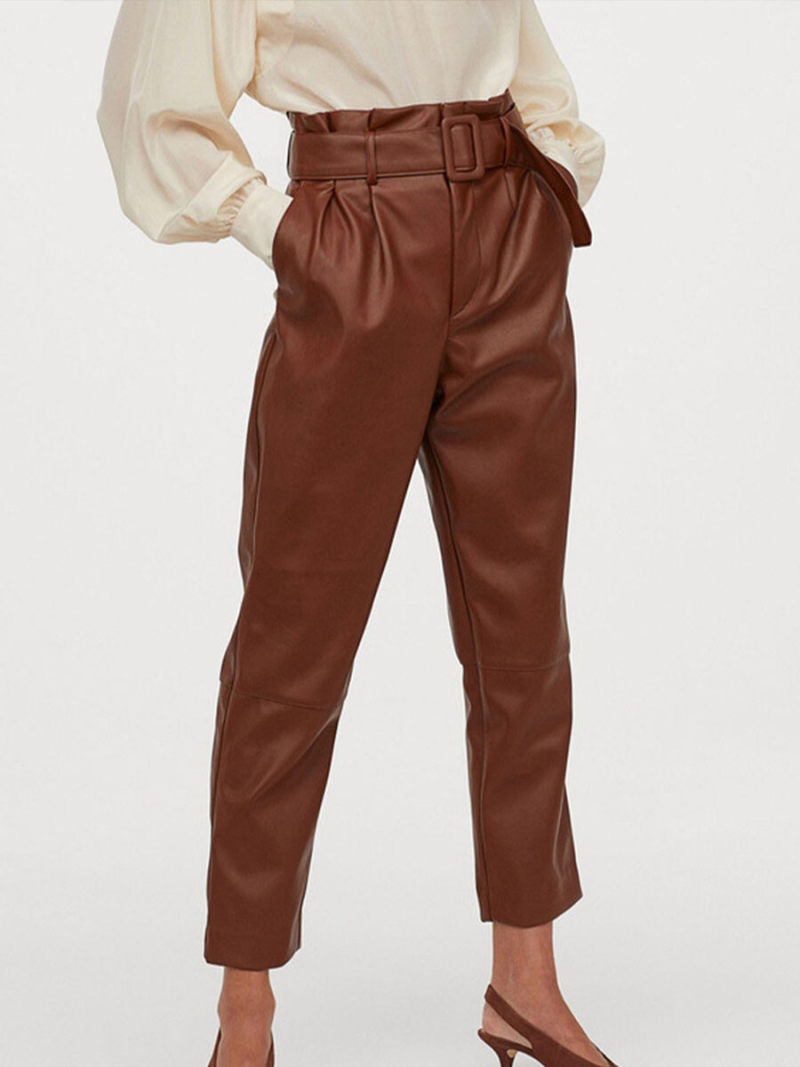 Commuter imitation leather pants