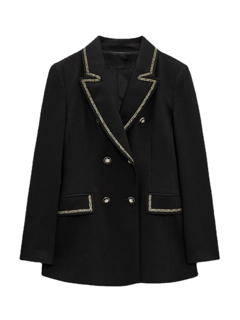 Tweed double-breasted suit jacket