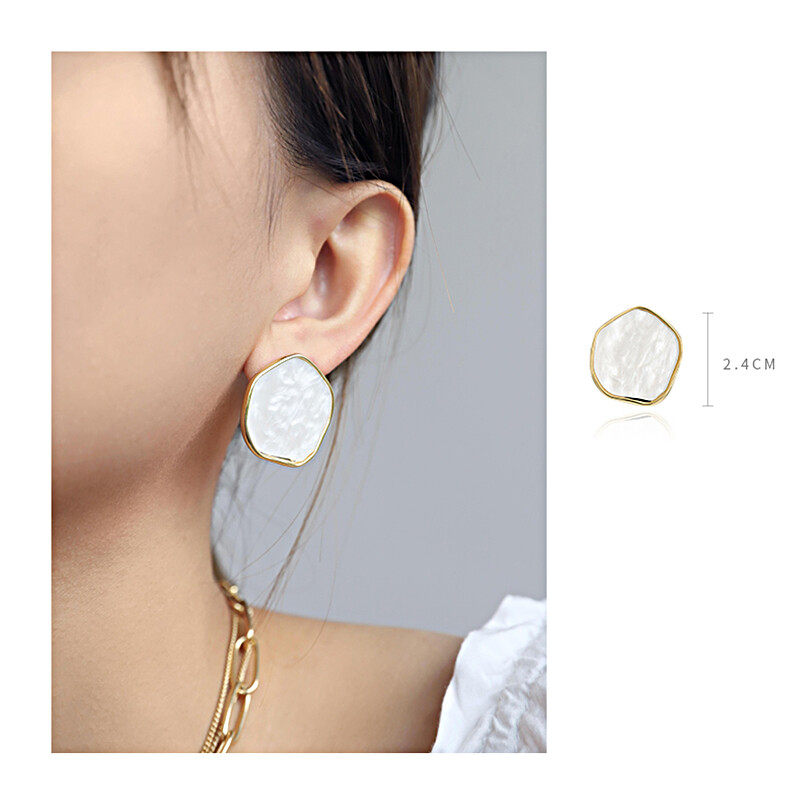 Earrings with shell s925hoop