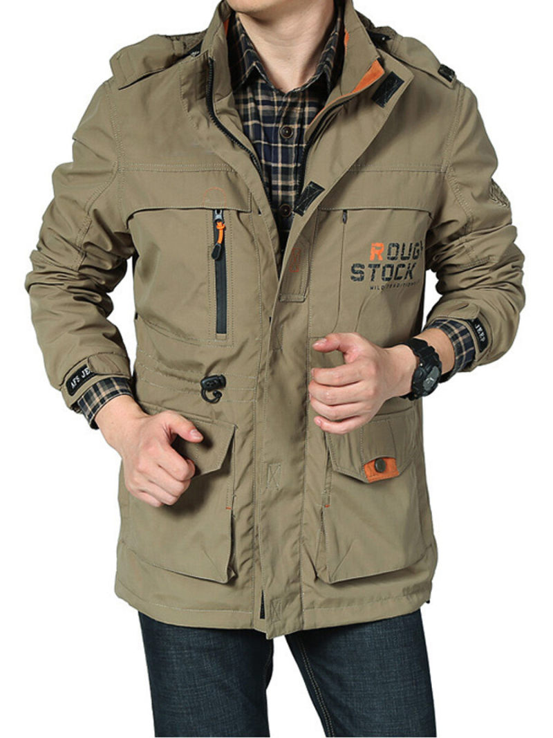 Cargo Jacket With zipper And Big Pockets.