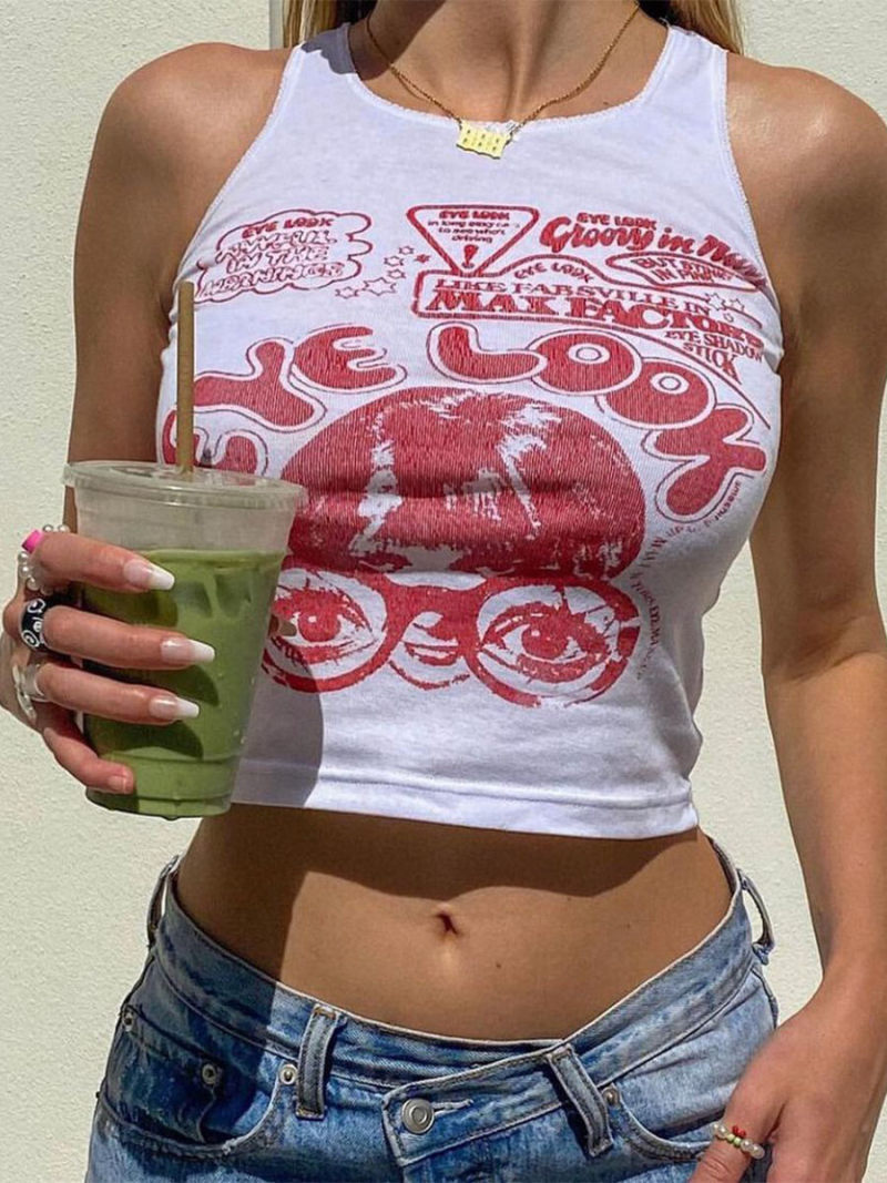 Summer printing brief paragraph h vest