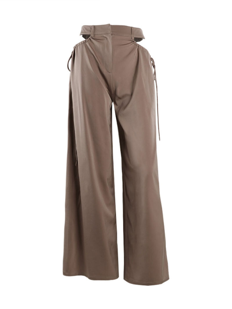 Tall waist hollow out casual pants