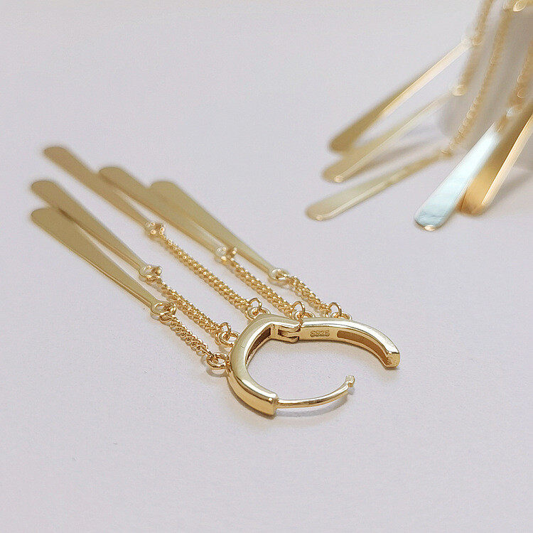 1pair tassel drop earrings s925