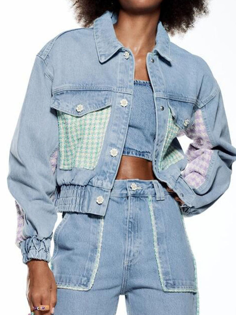 Stitching denim jacket coat