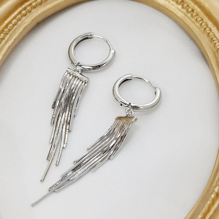 1pair Tassel Drop Earrings S925