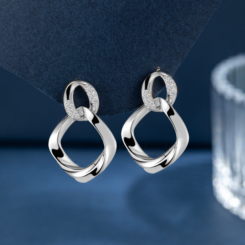 S925 drop stud earrings