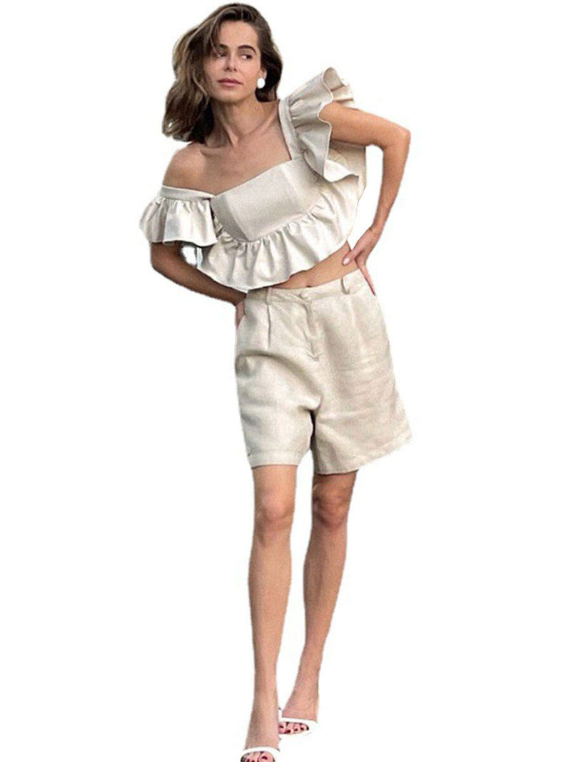 Feifei two-piece sleeve vest shorts