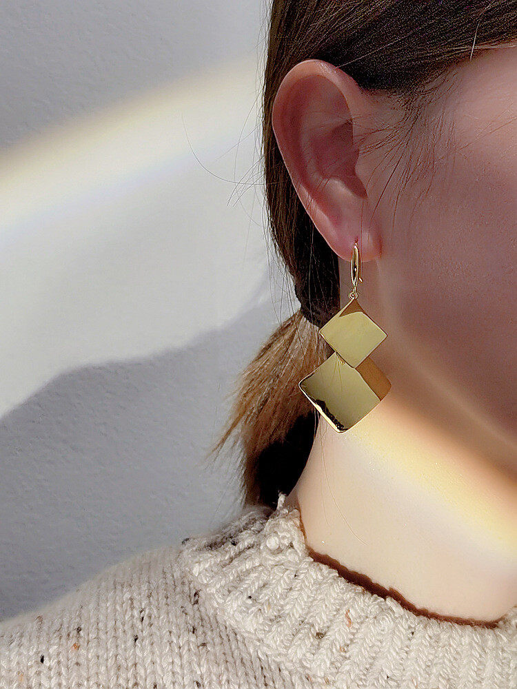 Textured geometric stud earrings s925