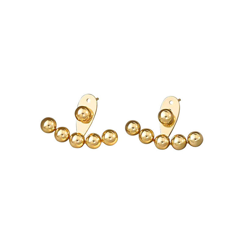 Sterling silver stud earrings with fan-shaped  crystal s925 hoop