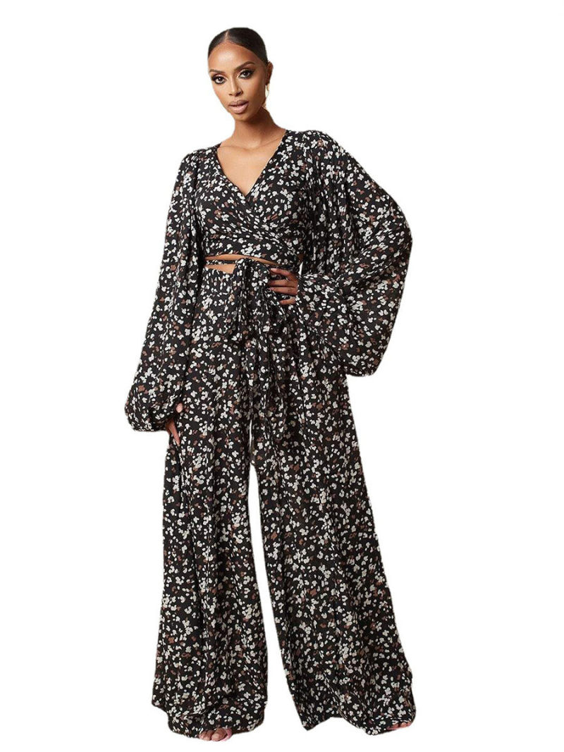 Leopard print two-piece outfit