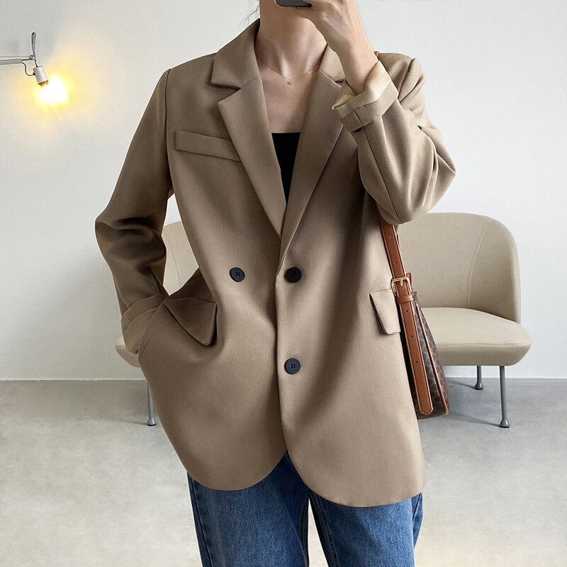 Lapel Neck Double Breasted Blazer