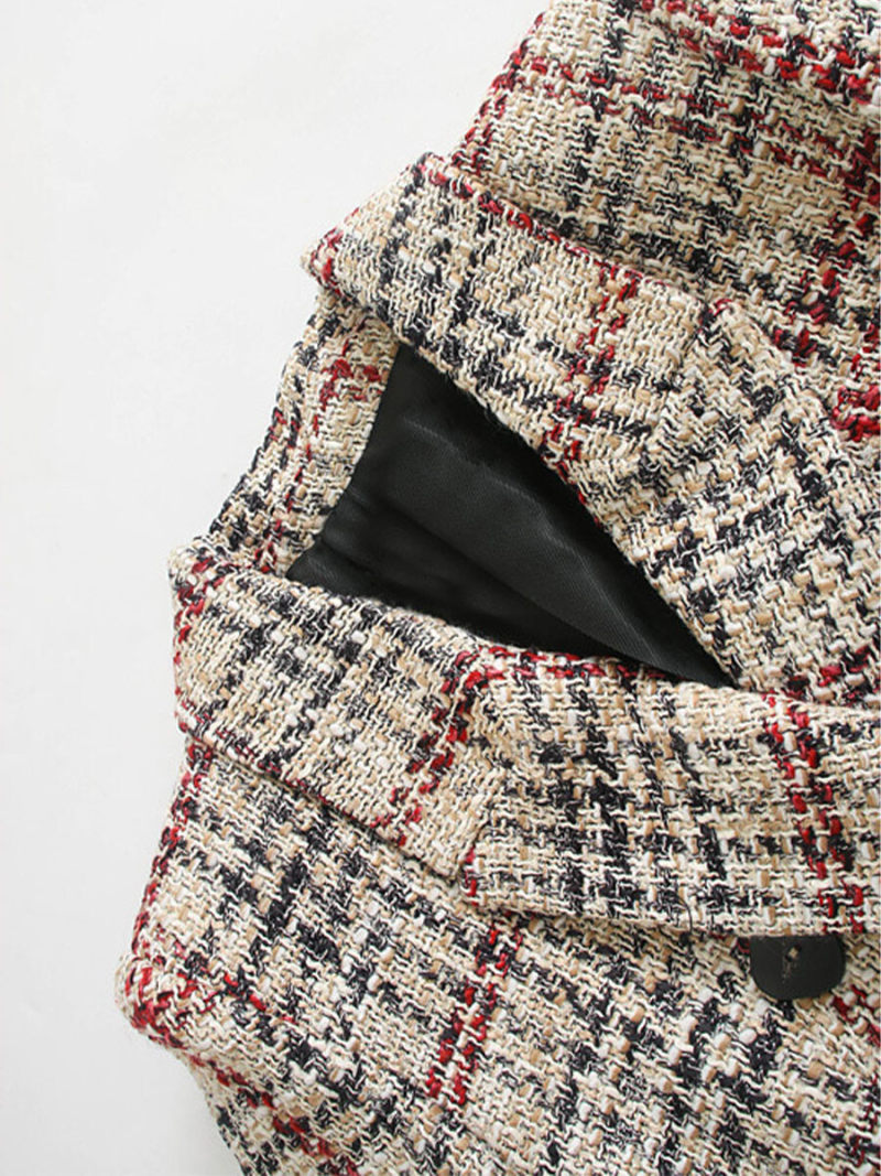 Grid tweed suit jacket