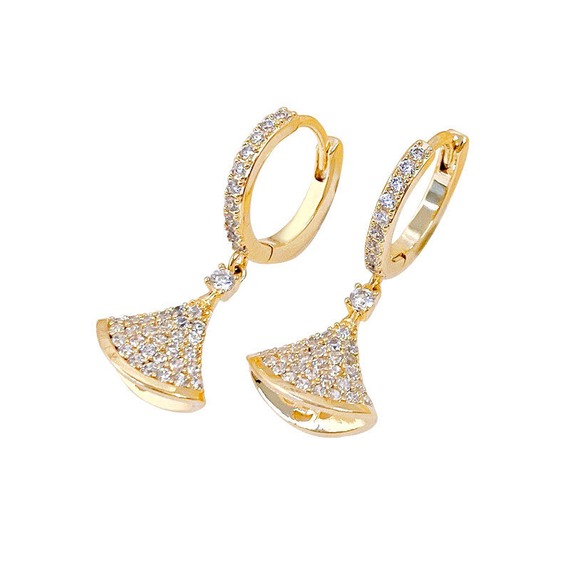 Earrings with diamante in gold   s925 hoop