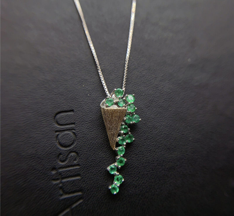 Emerald  pendant s925 necklace