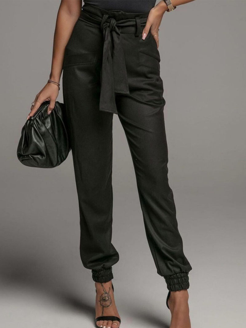 Tall waist leisure trousers