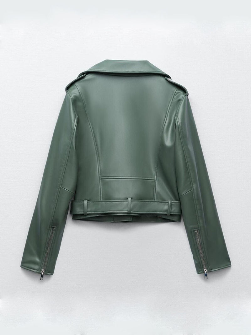 Imitation leather motorcycle jacket