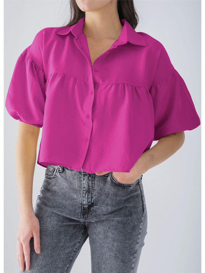 Oversize Short Sleeves  Blouse