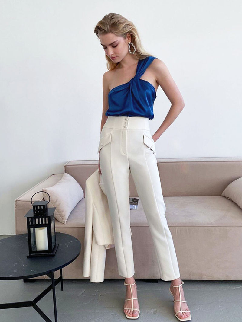 One Shoulder Backless Top