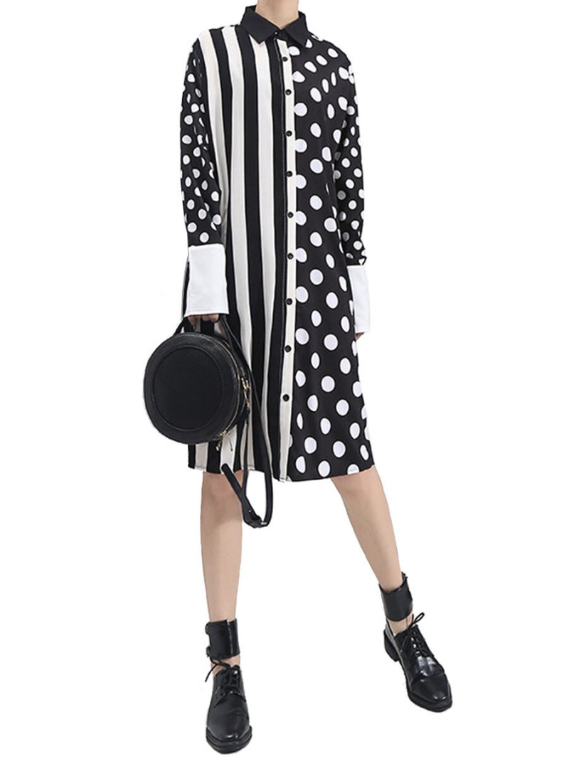 Copper Spot Print Shirt Dress