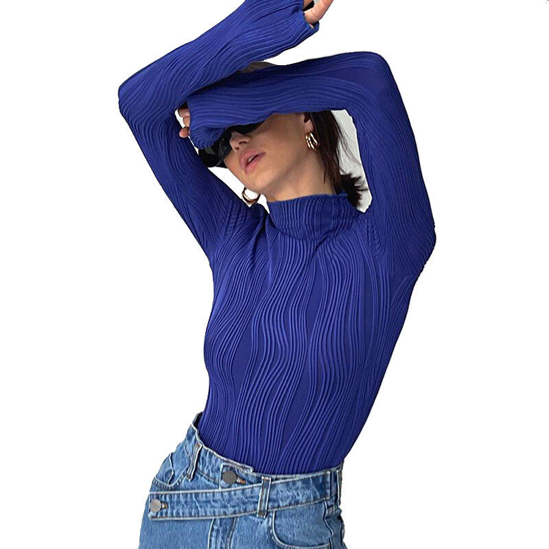 Klein midnight-blue turtle neck long sleeve T-shirt