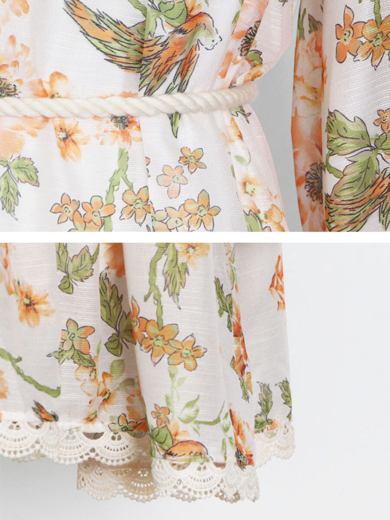 Ditsy Floral Shirred Waist A-line  Mini Dress