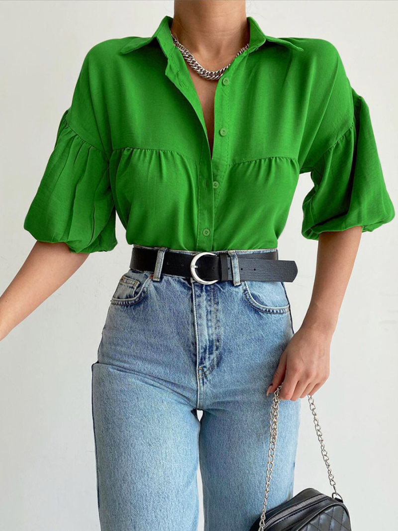 Oversize Short Sleeves  Blouse