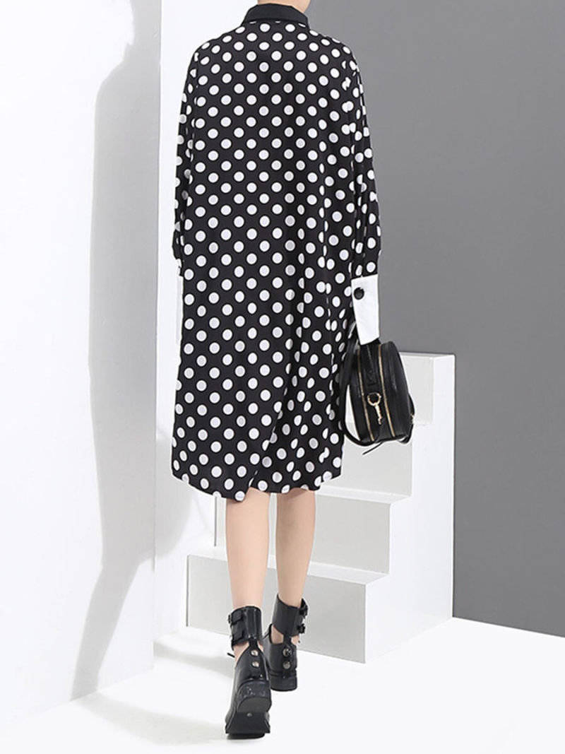 Copper Spot Print Shirt Dress