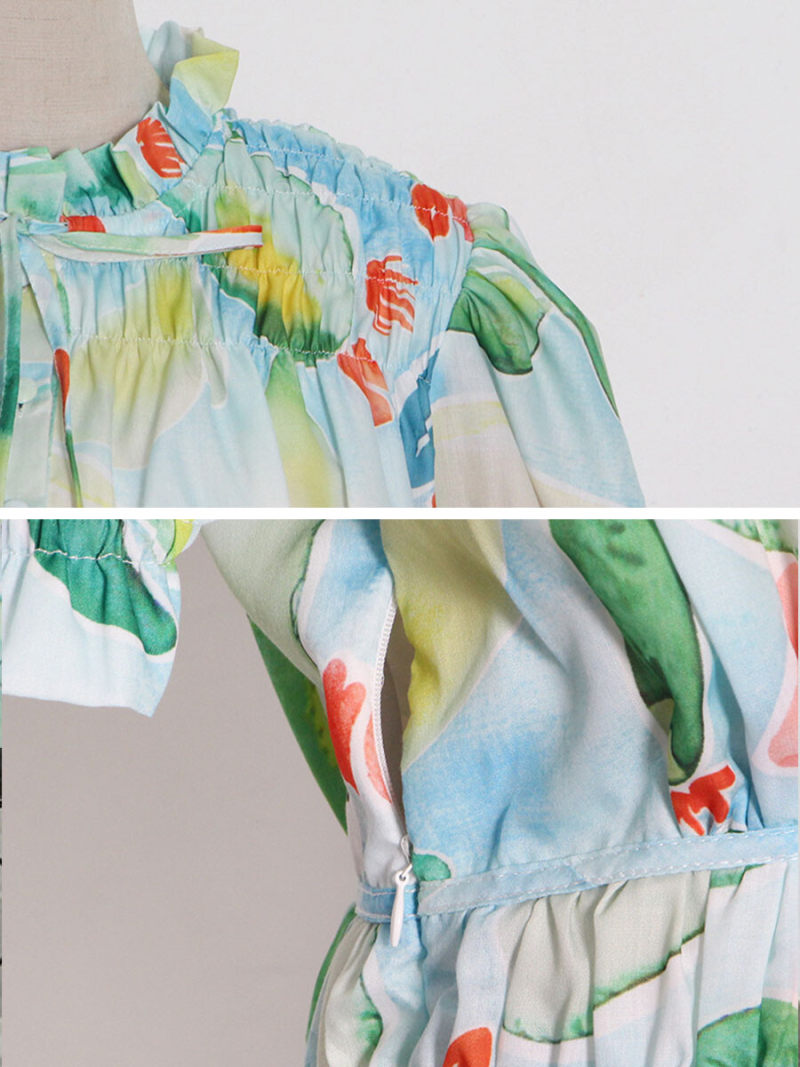 Allover Printed High Neck Mimi Dress