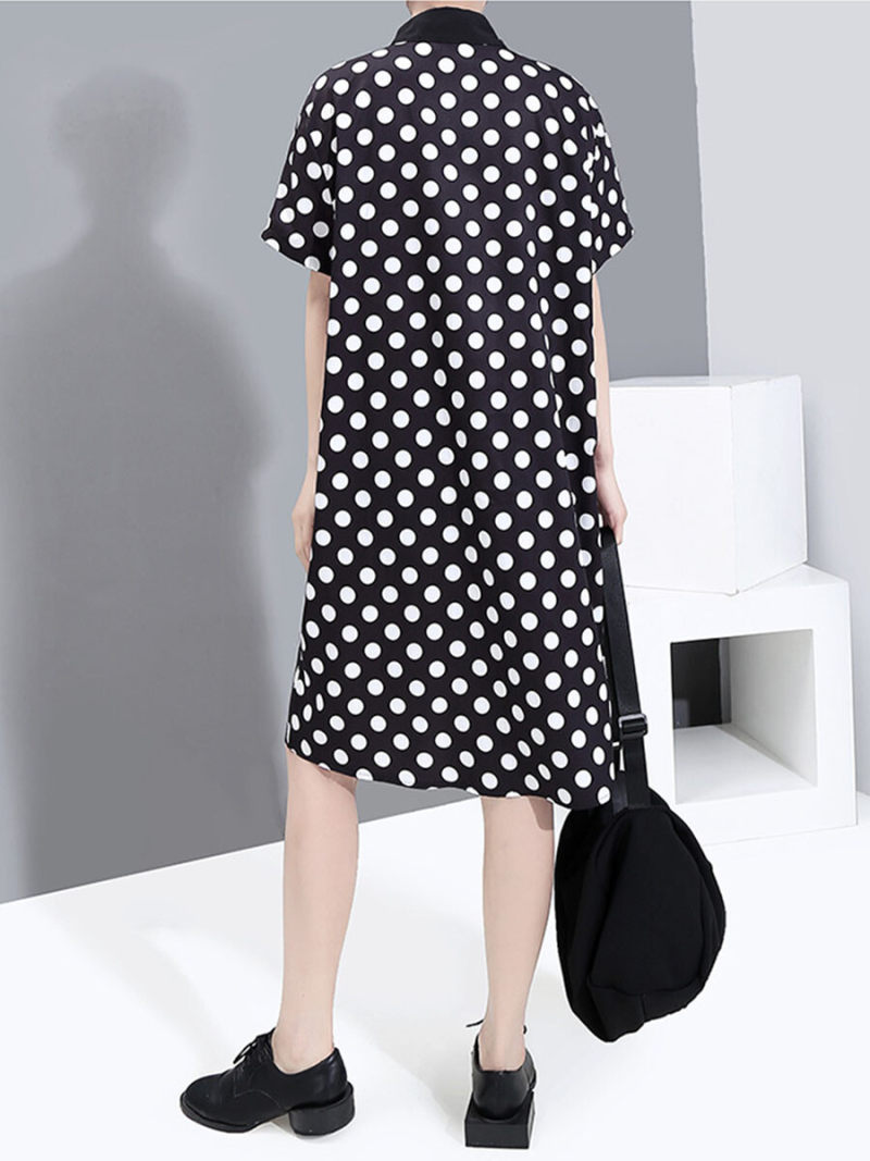 Copper Spot Print Shirt Dress