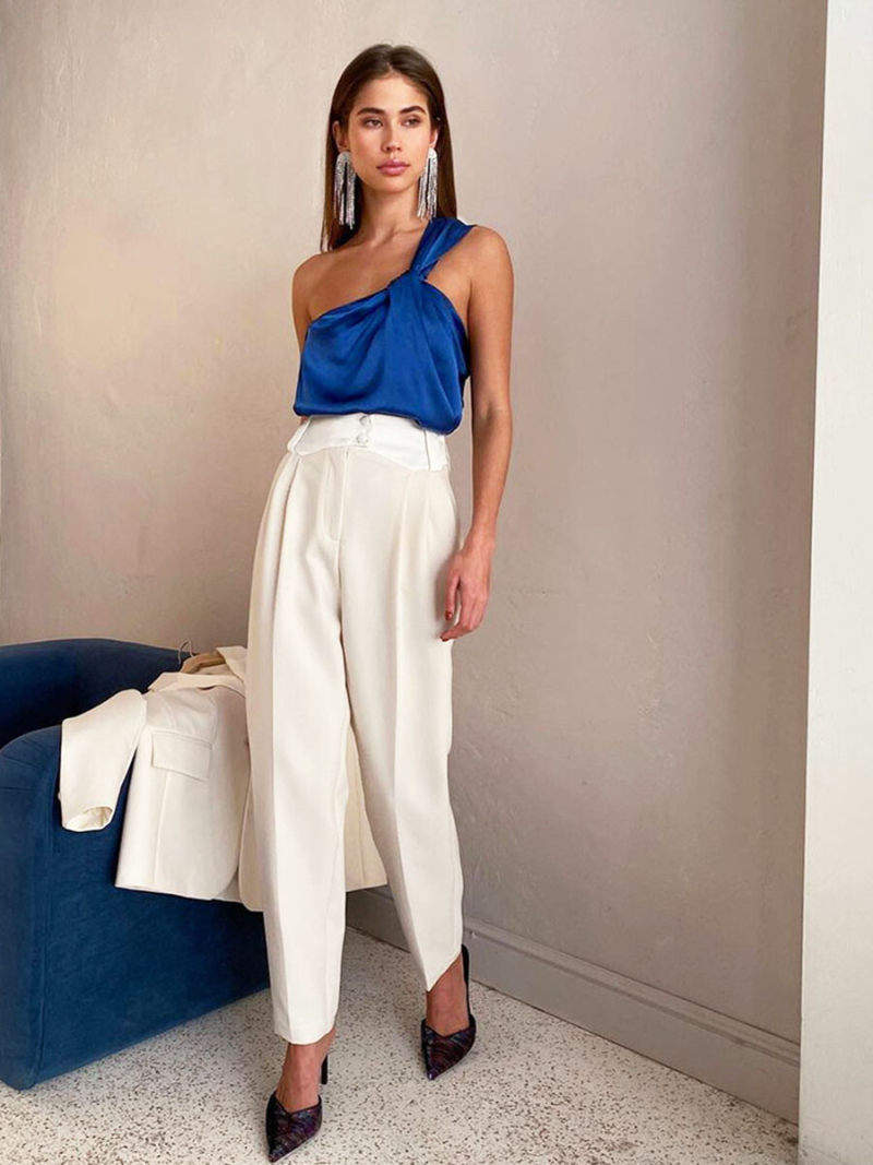 One Shoulder Backless Top