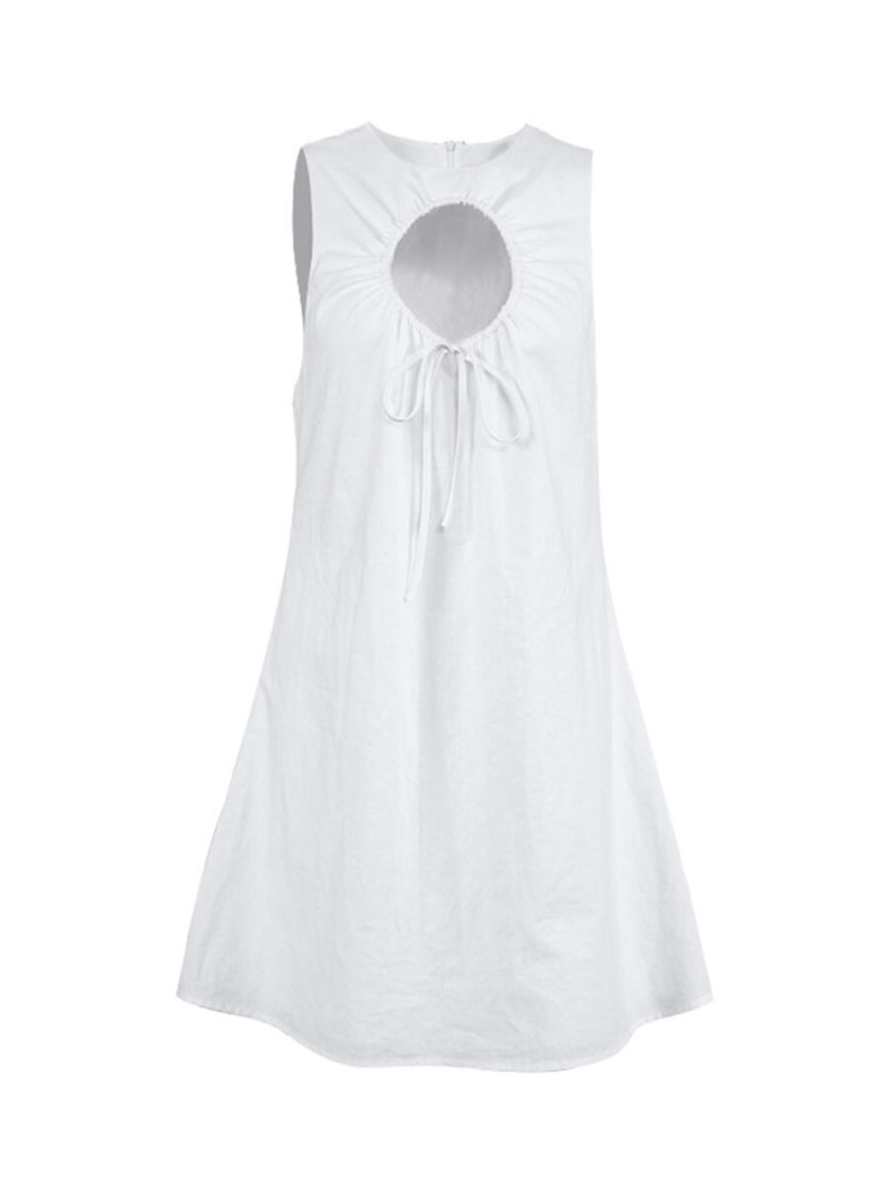 Solid Cut out Front  Mini  Tunic Dress