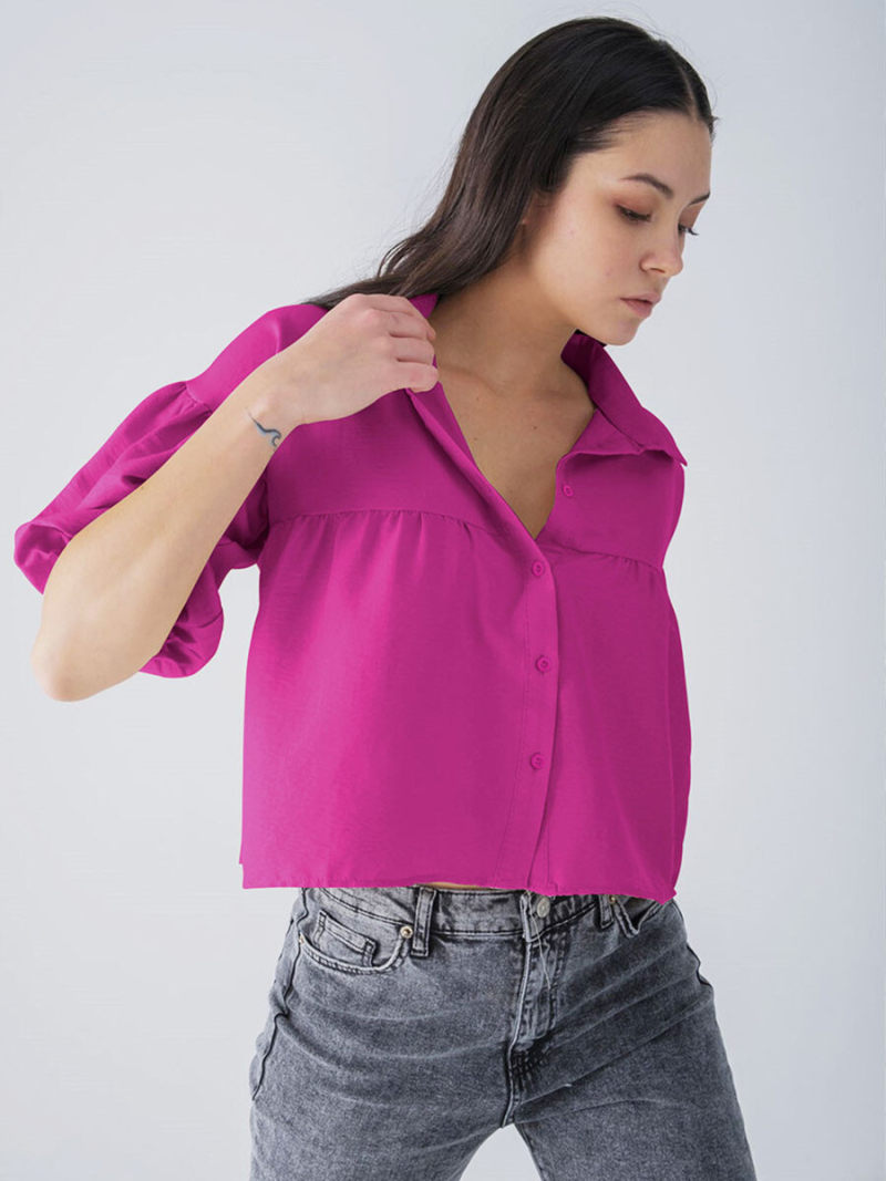 Oversize Short Sleeves  Blouse