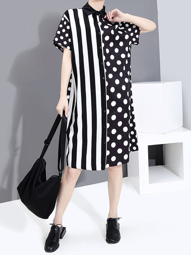 Copper Spot Print Shirt Dress