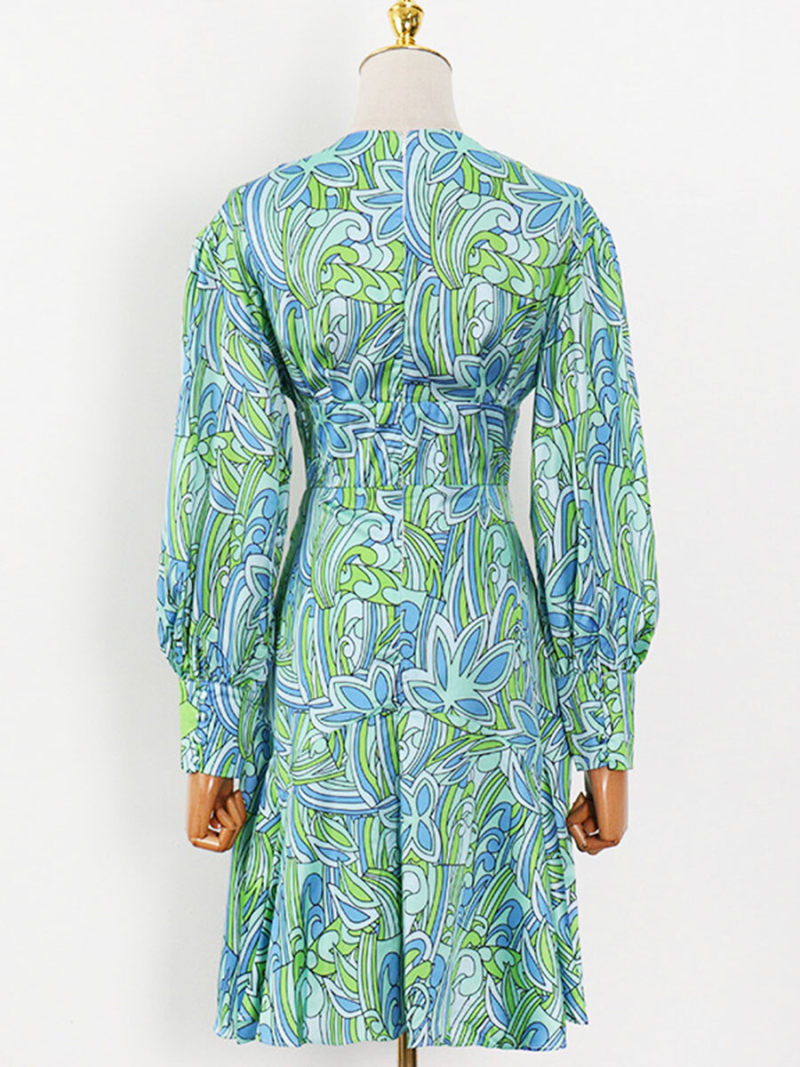 Floral Shirred Waist A-line Dress