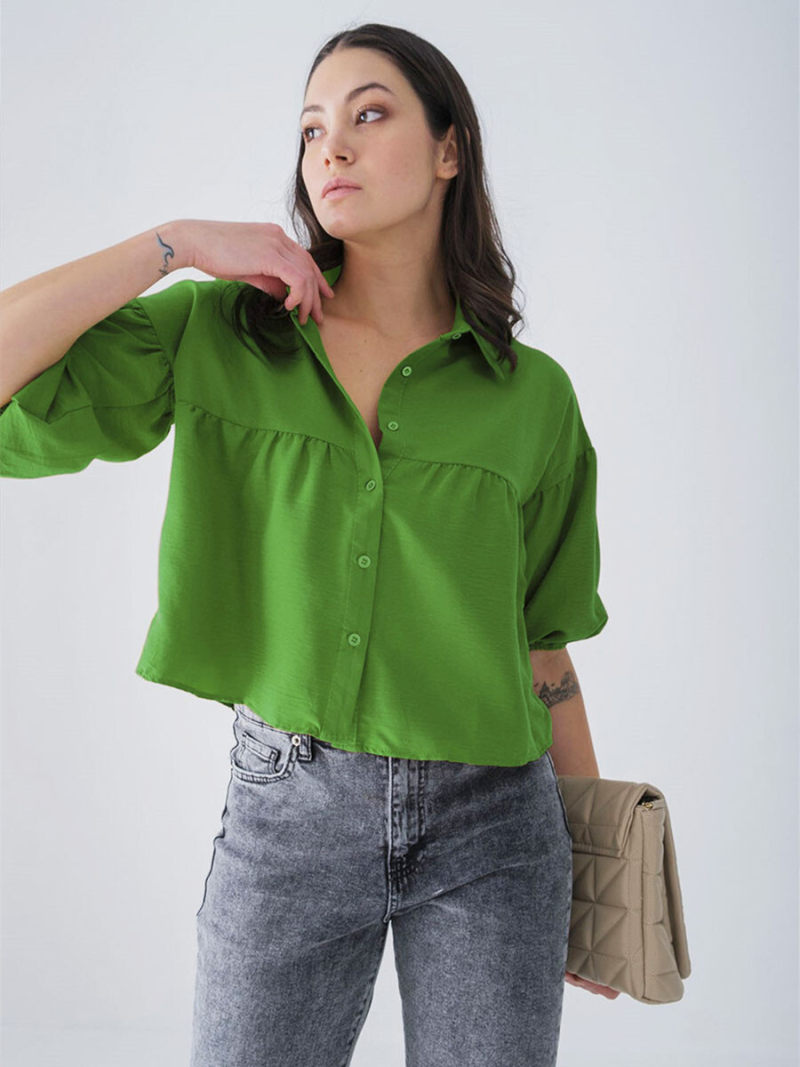 Oversize Short Sleeves  Blouse